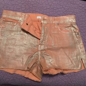 7 For All Mankind gold dusted shorts